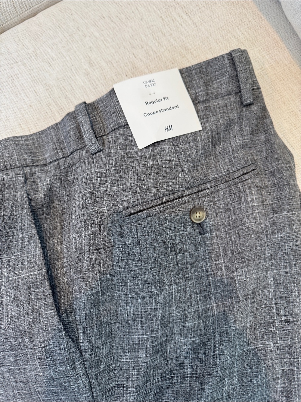 H&M Heather Gray Textured Dress Pants